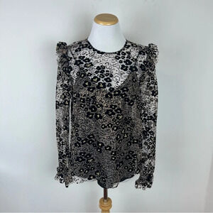Opening Ceremony Lace Gold Black Top Size 2